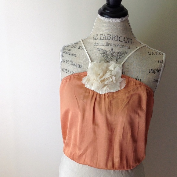 Lia Kes NY | Sexy Silk Peach & Cream Slip Dress - Picture 2 of 8